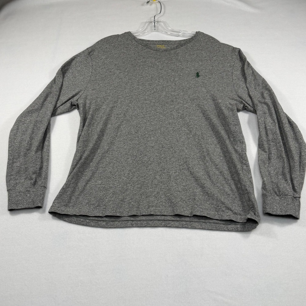 Polo Ralph Lauren Mens Gray Heather Long Sleeve Crew Neck T-Shirt Size Large